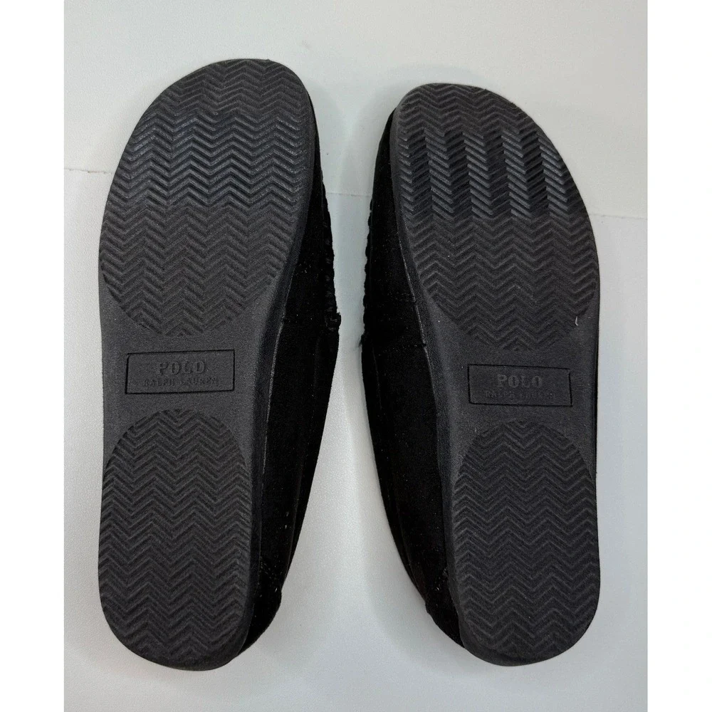 Polo Ralph Lauren Mens Declan Plaid Moccasin Slippers Black Red Size 8 NEW
